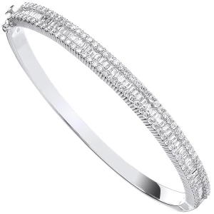 18ct White Gold 3.00ct Baguette & Brilliant Cut Diamond Half Eternity
