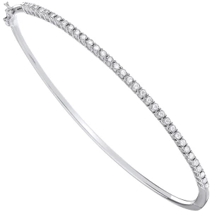 9ct White Gold 0.25ct Diamond Bangle