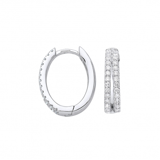 9ct White Gold 0.51ct Diamond Earrings